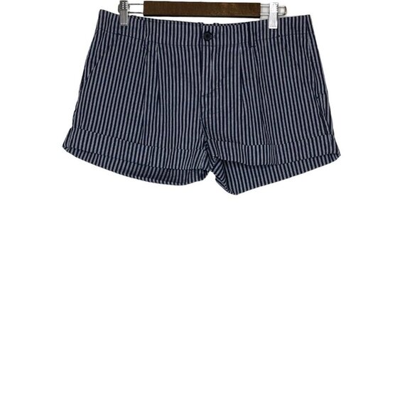 Joie Womens Blue and White‎ Striped 100% Cotton Shorts Size 8 - Picture 1 of 10